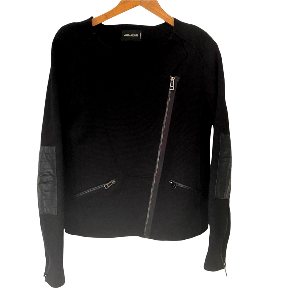 Zadig & Voltaire Black Gilda Sweater Cardigan M Flaw